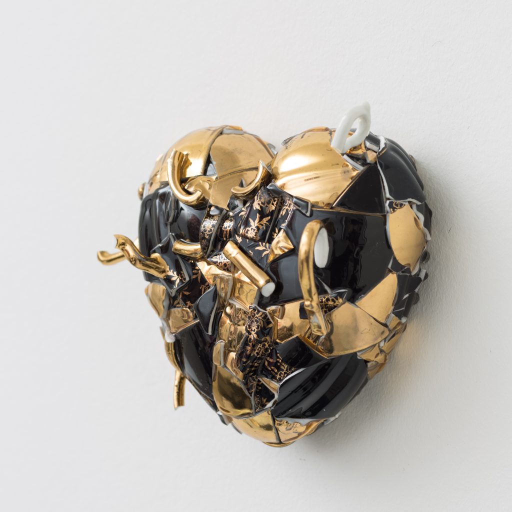Sandra Shashou, Black and Gold Heart, 2021