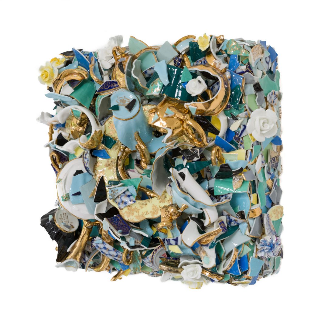 Sandra Shashou, Blue Roses, Flowers and Tea, 2020, Janet Rady Fine Art