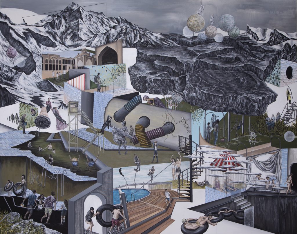 Jinoos Misaghi, Untitled, 2021, Acrylic on canvas, 160x200 cm Janet Rady Fine Art