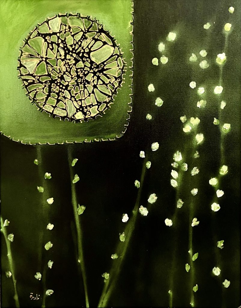 Nadira Azzouz Harvest Moon 1 2009 Oil on canvas 50x40cm Janet Rady Fine Art