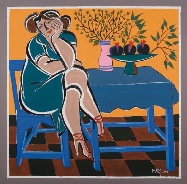 Hussein Madi, L'Attente 4 Pigmented giclée on canvas, 50x50cm Janet Rady Fine Art