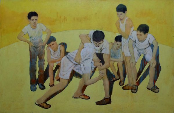 Shadi Abousada, Adolescent, 2021, Mixed media on canvas Janet Rady Fine Art