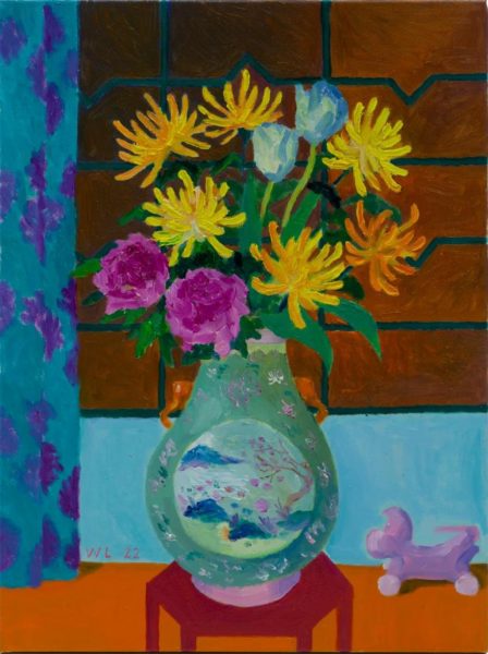 William Lim, Famille Rose, 2022 Oil on canvas 104.1 x 77.5 cm Janet Rady Fine Art