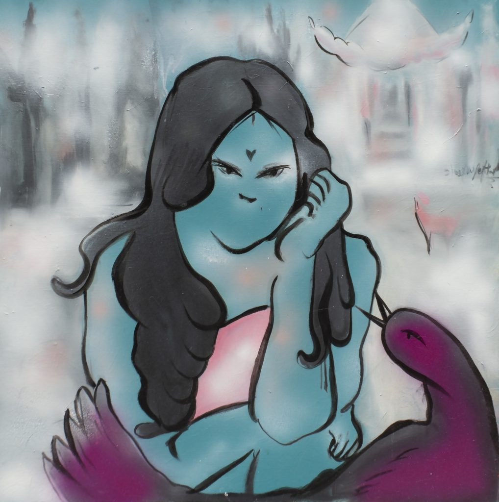 Shaqayeq Ahmadian, Grow In Silence, 2022, 70x70cm Janet Rady Fine Art