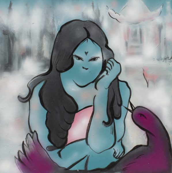 Shaqayeq Ahmadian, Grow In Silence, 2022, 70x70cm Janet Rady Fine Art