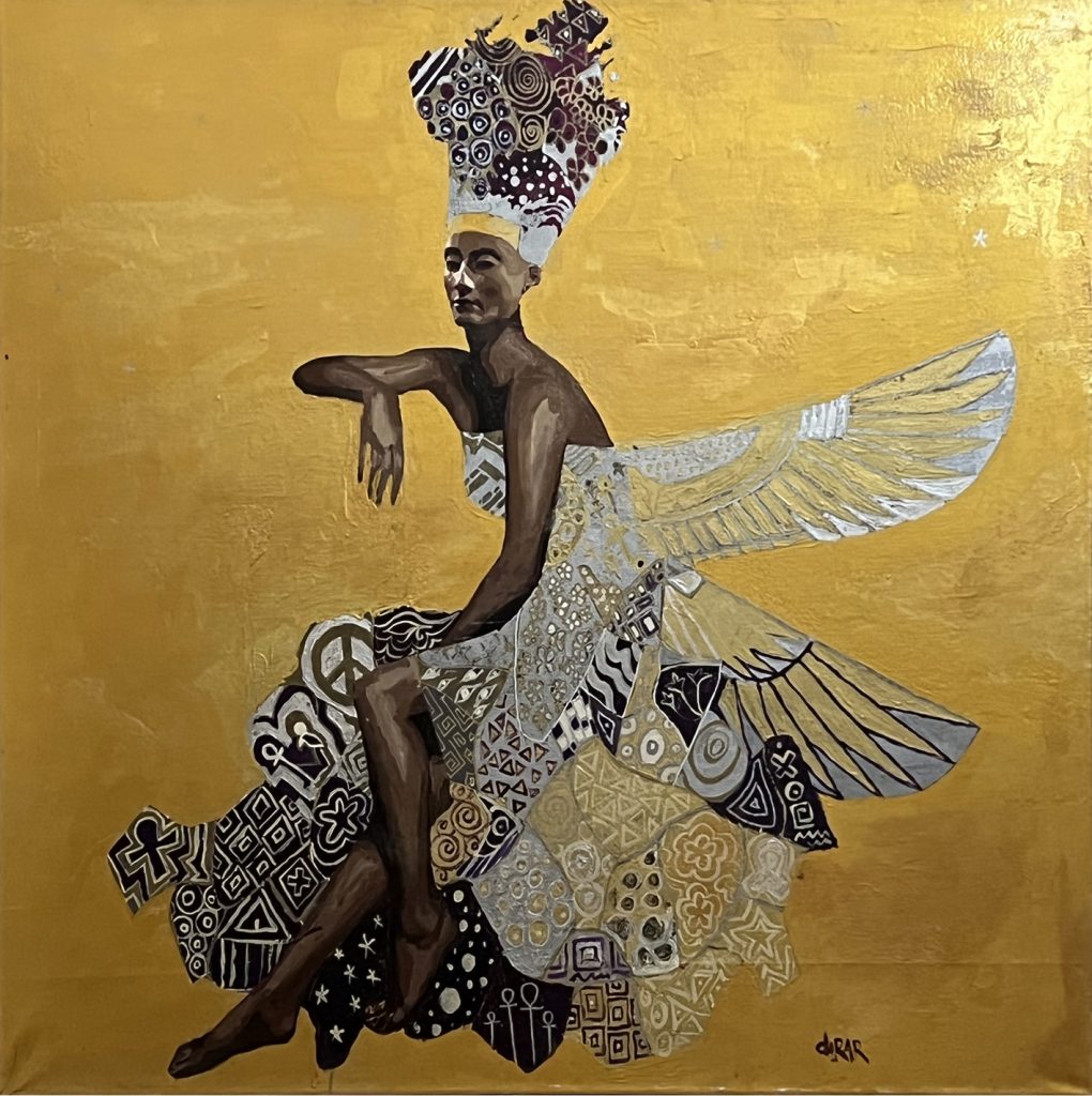 Hossam Dirar, Eternal Legend, 2020, Acrylic on canvas,130x130cm Janet Rady Fine Art
