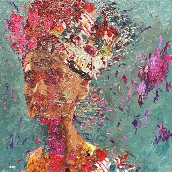 Hossam Dirar, Nefertiti 2, 2021, Oil on canvas,120x120cm Janet Rady Fine Art