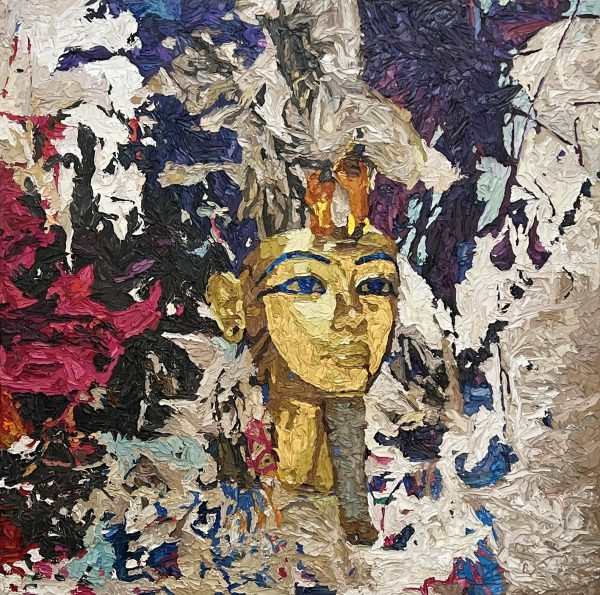 Hossam Dirar, Tut At Sunrise, 2022, Oil on canvas,120x120cm Janet Rady Fine Art